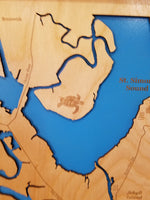 Jekyll Island, Georgia - laser cut wood map