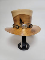 Poplar Cowboy Hat - Rare Wood Turned Men's Headwear #370