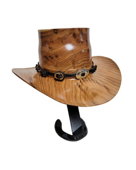 Butternut Cowboy Hat - Rare Wood Turned Men's Headwear #378