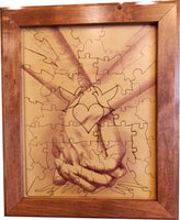Hand in Hand Forever Tree Wooden Puzzle Guest Book