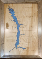Lake Blackshear, Georgia - Laser Cut Wood Map