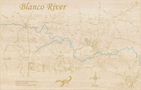 Blanco River, Texas - Laser Cut Wood Map