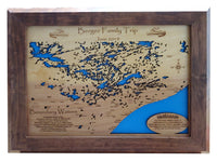 The Boundary Waters - Laser Cut Wood Map
