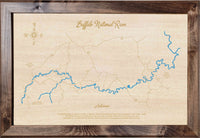 Buffalo National River, Arkansas - Laser Cut Wood Map