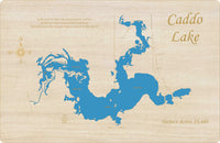 Caddo Lake in Texas and Louisiana - Laser Cut Wood Map