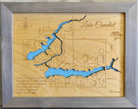 Lake Camelot, Wisconsin - Laser Cut Wood Map