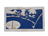 The Crystal Coast, North Carolina - Laser Cut Wood Map