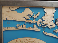 Cape Lookout, Southern Outer Banks, NC - laser cut wood map