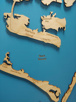 Cape Lookout, Southern Outer Banks, NC - laser cut wood map
