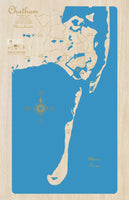 Chatham, Massachusetts - Coastal Map - laser cut wood map