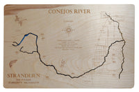 The Conejos River - Laser Cut Wood Map