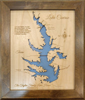 Lake Conroe, Texas  - Laser Cut Wood Map