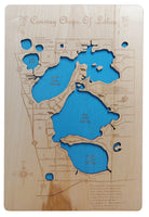 Conway Chain of Lakes, Florida  - Laser Cut Wood Map