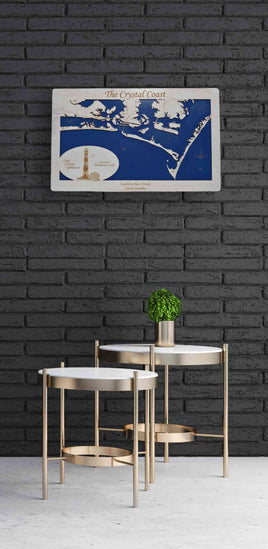 The Crystal Coast, North Carolina - Laser Cut Wood Map