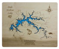 Dale Hollow Lake, TN - Laser Cut Wood Map