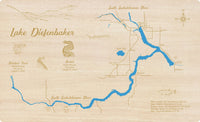 Lake Diefenbaker, Saskatchewan - Laser Cut Wood Map