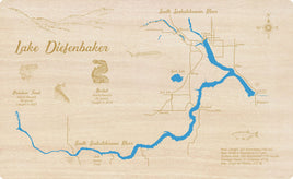 Lake Diefenbaker, Saskatchewan - Laser Cut Wood Map
