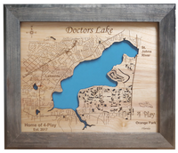 Doctors Lake, Florida - Laser Cut Wood Map