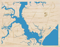 Dog River, Alabama - Laser Cut Wood Map