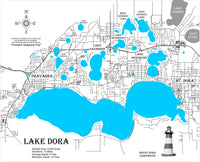 Lake Dora, Florida - Laser Cut Wood Map