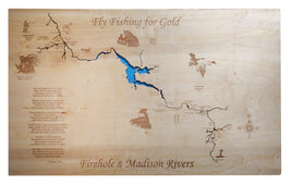 Firehole River and the Madison River - Laser Cut Wood Map