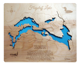 Flagstaff Lake, Maine - Laser Cut Wood Map