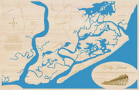 Folly Island, South Carolina - Coastal Map - laser cut wood map