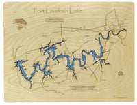 Fort Loudoun Lake, TN - Laser Cut Wood Map