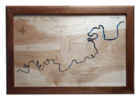 Fourche La Fave River, Arkansas - Laser Cut Wood Map