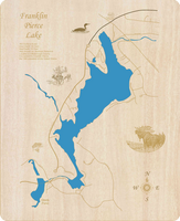Franklin Pierce Lake, NH - Laser Cut Wood Map