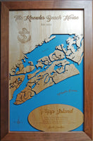 Fripp Island, South Carolina - laser cut wood map