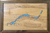 Fulton Chain of Lakes, New York - Laser Cut Wood Map