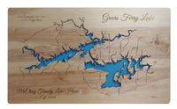 Greers Ferry Lake, Arkansas - Laser Cut Wood Map