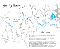Gauley River, West Virginia - Laser Cut Wood Map
