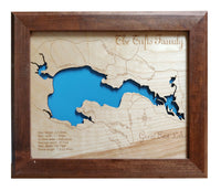 Great East Lake in Maine and New Hampshire - Laser Cut Wood Map