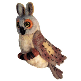 Great Horned Owl Felted Bird Ornament