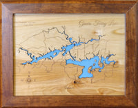 Greers Ferry Lake, Arkansas - Laser Cut Wood Map