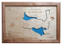 Lake Harmony and Big Boulder Lake, PA - Laser Cut Wood Map