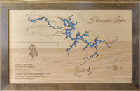 Hiwassee Lake, NC - Laser Cut Wood Map