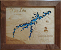 Hyco Lake, NC - Laser Cut Wood Map