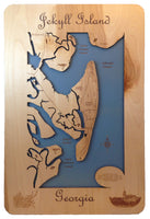 Jekyll Island, Georgia - laser cut wood map