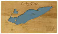 Lake Erie - Laser Cut Wood Map