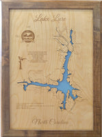 Lake Lure, NC - Laser Cut Wood Map