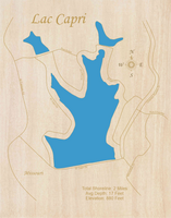 Lac Capri, Missouri - Laser Cut Wood Map