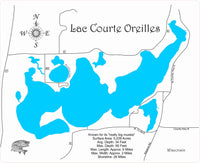 Lac Courte Oreilles, Wisconsin - Laser Cut Wood Map
