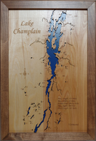 Lake Champlain, Vermont - Laser Cut Wood Map