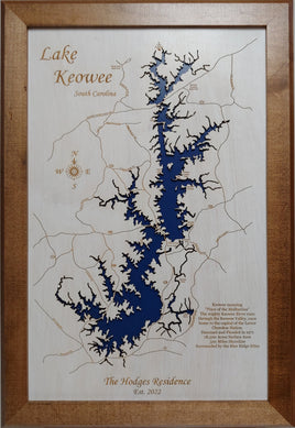 Lake Keowee, South Carolina - Laser Cut Wood Map
from
$136.49