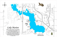 Lake Marion, Minnesota - Laser Cut Wood Map