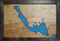 Lake Marion, South Carolina - Laser Cut Wood Map