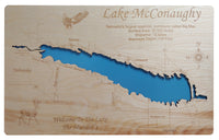 Lake McConaughy, Nebraska - Laser Cut Wood Map
